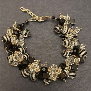 Elegant Black and White Beaded Bracelet